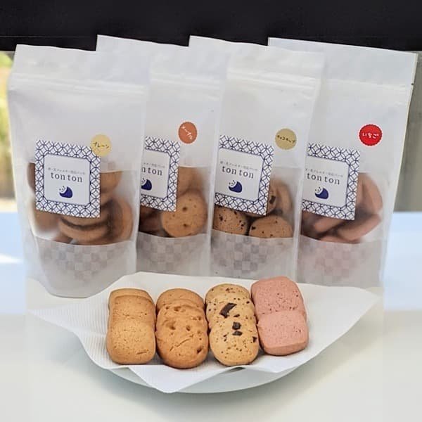 ４種類のクッキーセットver.2(プレーン・メープル・チョコチップ・とちおとめいちご)  | アレルギー対応パンのtonton