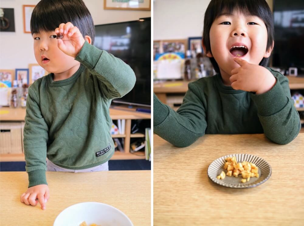 スタッフのお子さんに食べてもらいました